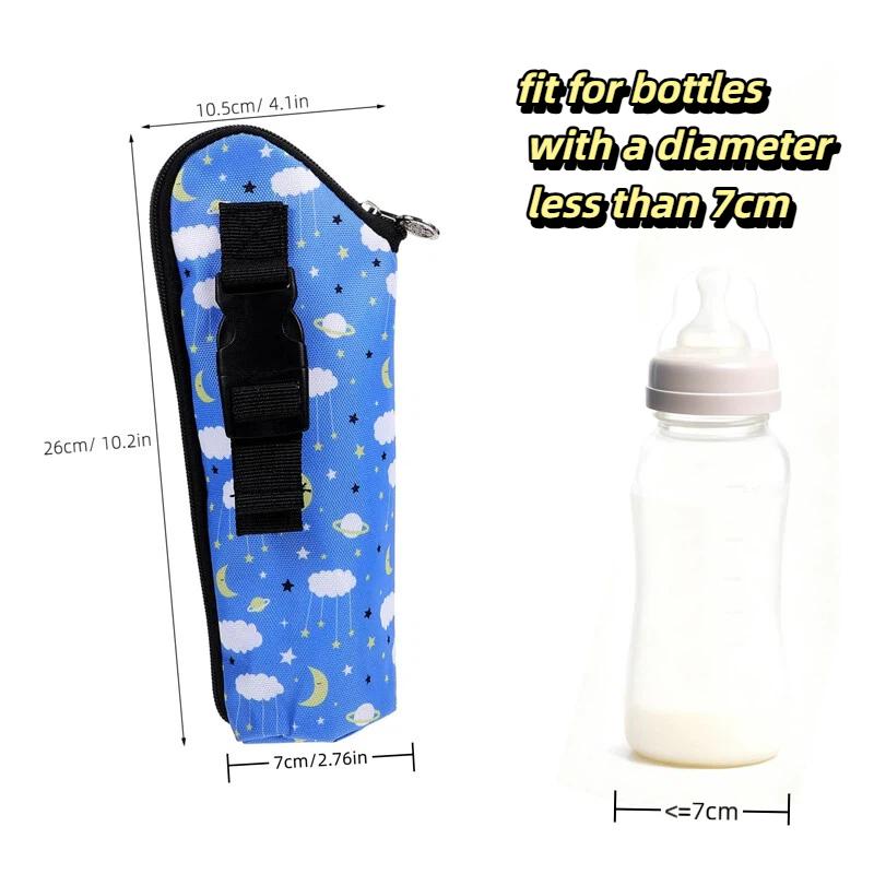 Baby Bottle Warmer Bag Portable Infant Feeding Bottle Aluminum Foil Insulation Stroller Hanging Bag Insulated Bottle Holder