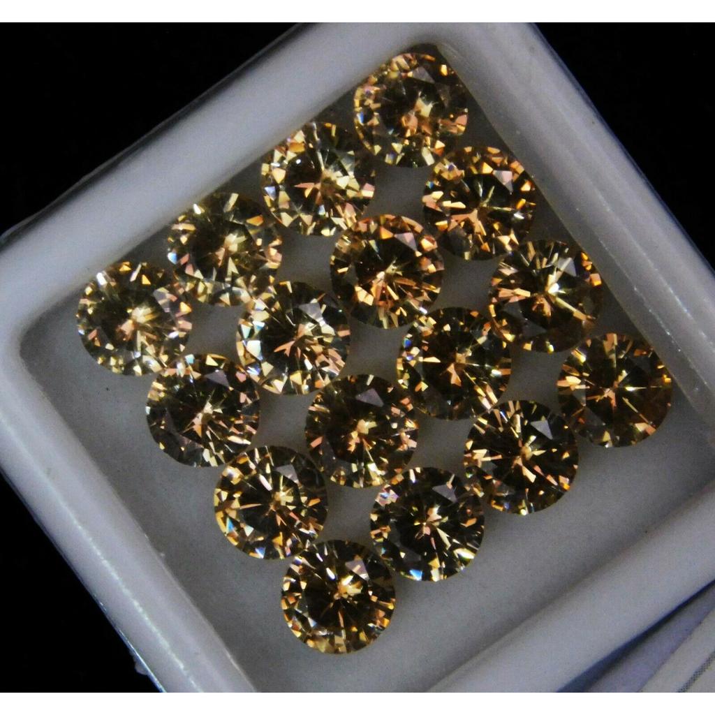 ZERTIFIZIERTES 24 STÜCK Natürlicher Gelber Saphir Edelstein Los 5 MM Runder Diamantschliff new23 008 003 004