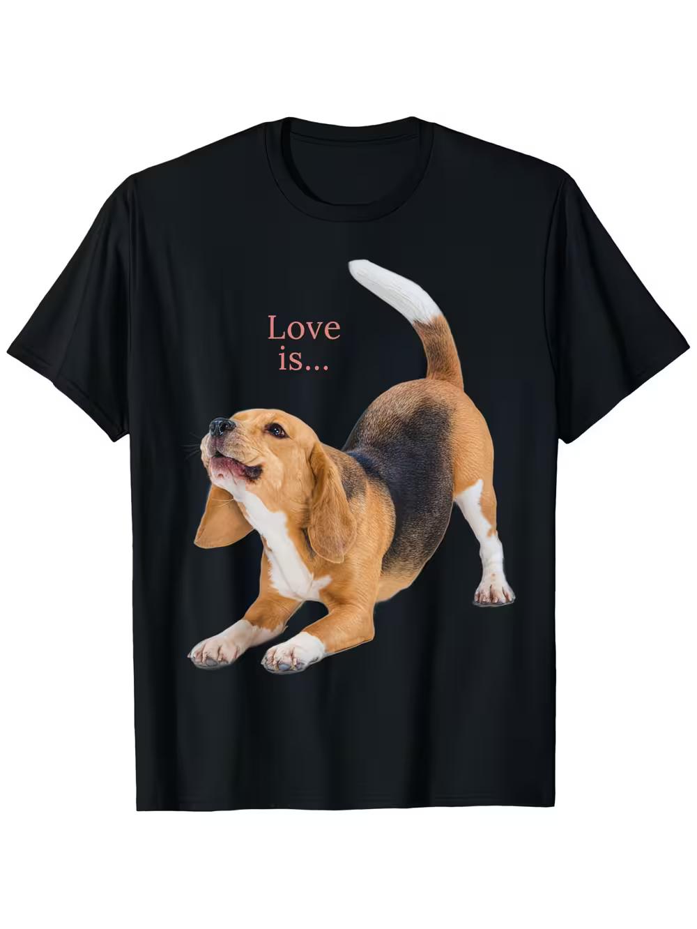 Beagle Shirt Beagles Tee Love is... Dog Mom Dad Puppy Pet Cute T-Shirt XXXXL