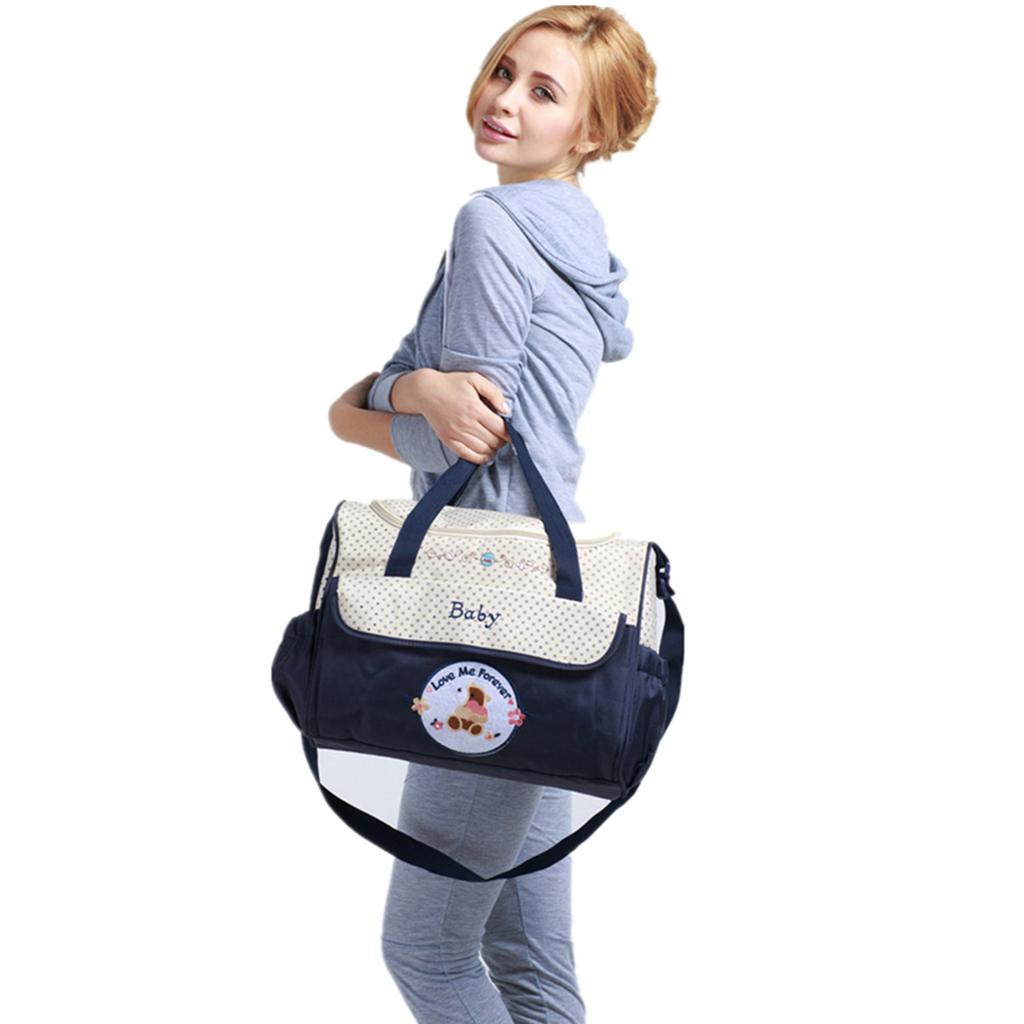 Mode Geborduurde Mama Tas Multifunctionele Grote Capaciteit Luiertas High-End Eén Schouder Handheld Diagonaal Baby Tas