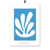 Toile d'art mural avec ligne Matisse Picasso bleue, feuilles de fleurs, peinture, affiches et imprimés nordiques, images murales pour décor de salon