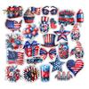 14/17/23/24Pcs USA Independence Day Refrigerator Magnet Waterproof PVC Patriotic 4th of July Festival Cartoon Magnetic Decoration Ornament