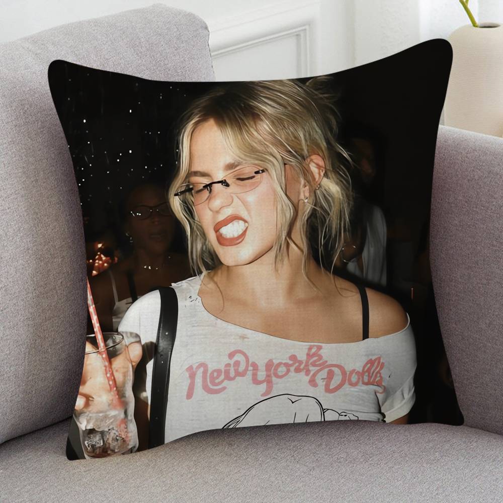 Singer Renee Rapp Cute Cartoon Twodimensional Pillowcase Bedroom Sofa Cushion Cover Nap Pillow Cover