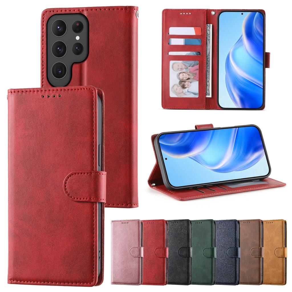 Business Magnetic Cards Solt Wallet Flip Case For Samsung S25 Ultra S24 Plus S23 S22 A16 Leather Wallet Stand Book Pocket Cover