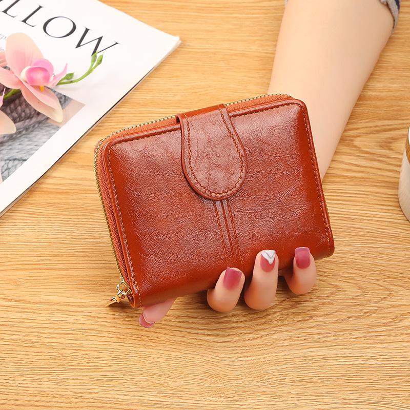 2023 Women's Cute Zipper Bifold Coin Purse - Soft Leather Card Holder & Clutch