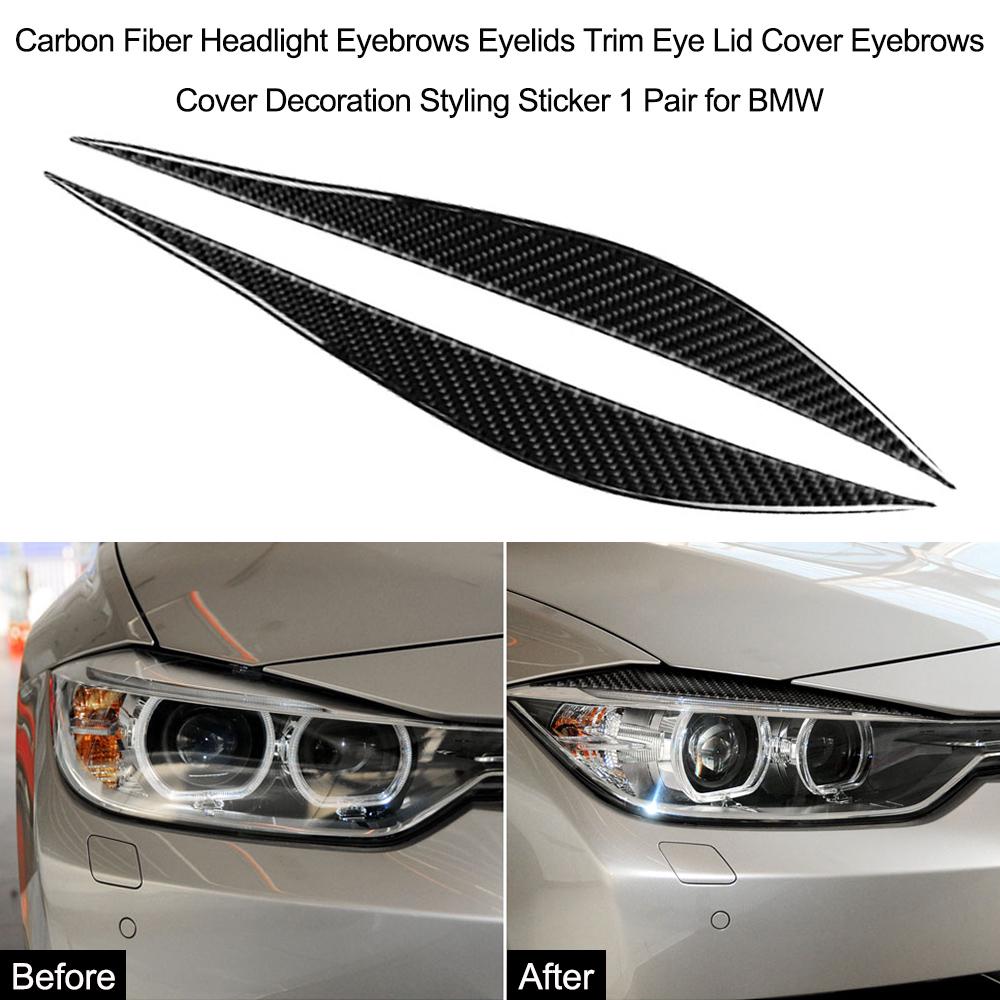 Carbon   Hdlight Eyebrows Eyelids Trim Eye Lid Cover Decoration Styling Sticker 1 Pair for   F30 F31 F32 F33 F34 (2012-2020)