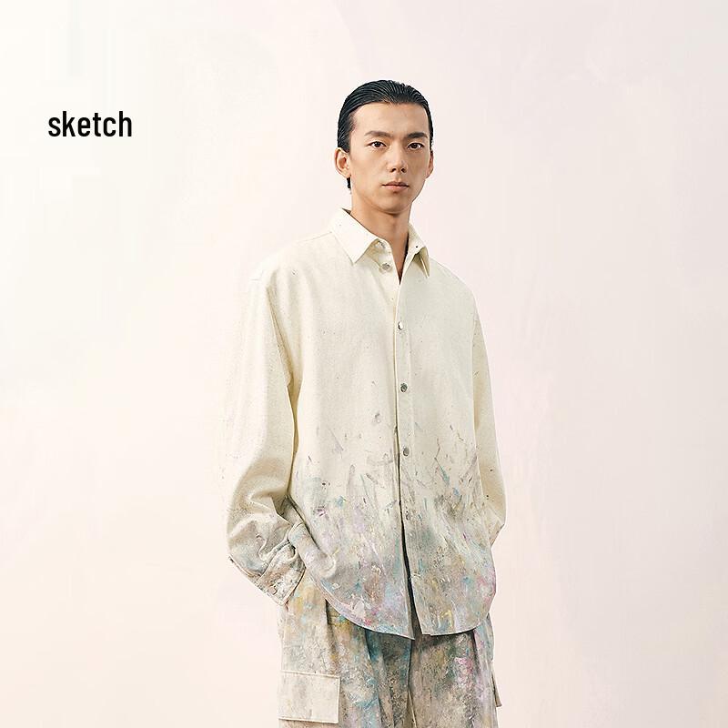 Men s 2026 Spring Long Sleeve H-Type Collared Shirt M