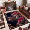Gothic Theme Crystal Velvet Floor Rug Personalized Custom Name Text Warm Carpet Home Decoration