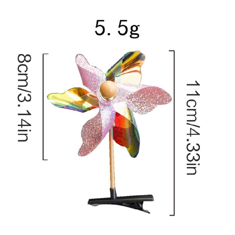 Y2k 90s Aesthetic Colorful Windmill Hairpin for Children Charm Sweet Hair Clip