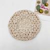 Cotton Hollowed Out Beret Hat Linen Spring Crochet Knitted Cap Lace Hollow Flower Hat  Beach