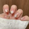 24Pcs Short Square Fake Nails Cloud Star Pattern Full Cover Press On Nail Tips Manicure Art