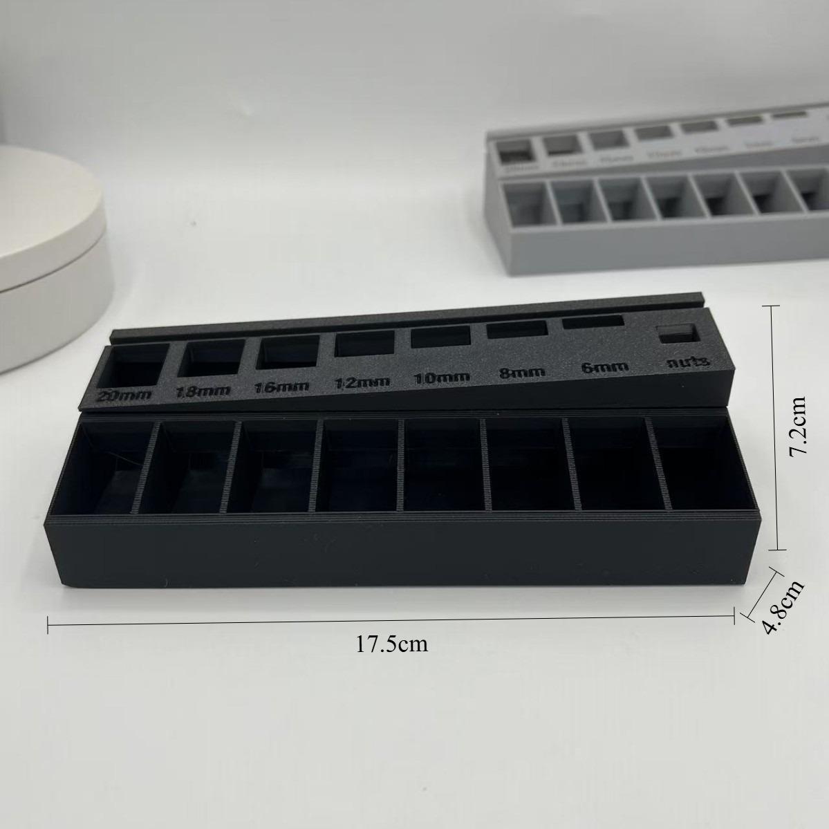 

Sorter Portable Practical Screw Length Sorter Tray Organizer Store Nuts New With 7 Measuring Slots M3 Bolt storage drawers чорний