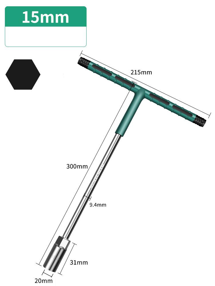 6-19mm T-Steckschlüssel Drehmomentschlüssel Gummigriff Innensechskantschlüssel Mechaniker-Schraubendreher Reparatur Steckschlüsselsatz Auto Mechanische Werkstatt Werkzeug Handwerkzeuge