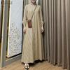 ZANZEA Women Casual Round Neck Loose Long Sleeve Stripe Dress