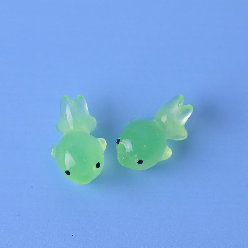 5Pcs 3D Cute Luminous Goldfish Fish Resin Pendants Charms Diy Earrings Necklace Keychain Bead Jewelry Making Supplies Findings