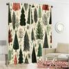 2D Flat Printing  JIT 2pcs   Curtains (Without Rod) Festive Forest(1) Minimalist Chic Curtains Polyester Easy Install Curtains