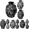 Vibrant 3d Print Skull Hooded Sweatshirt For Men And Women With Soft Breathable Material
