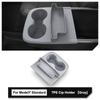 Center Console One‑Piece Cup Holder Only For Tesla ModelY Standard 2025 2026 Pure‑TPE Integrated Mat Insert Armrest Storage Box
