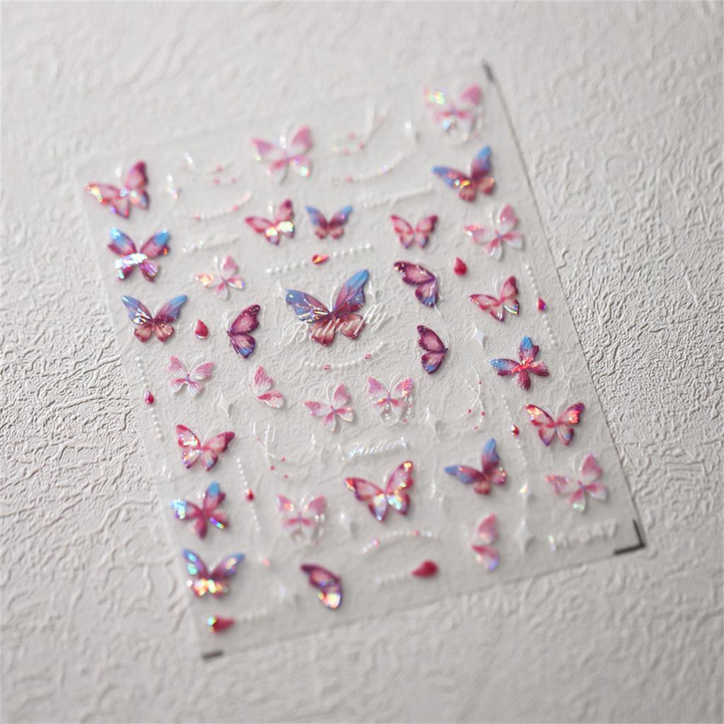 1pcs 5D Fashion Cartoon Mini Bow Nail Art Stickers Red Black White Ribbon Nail Decorations Decals DIY Nail Accessories