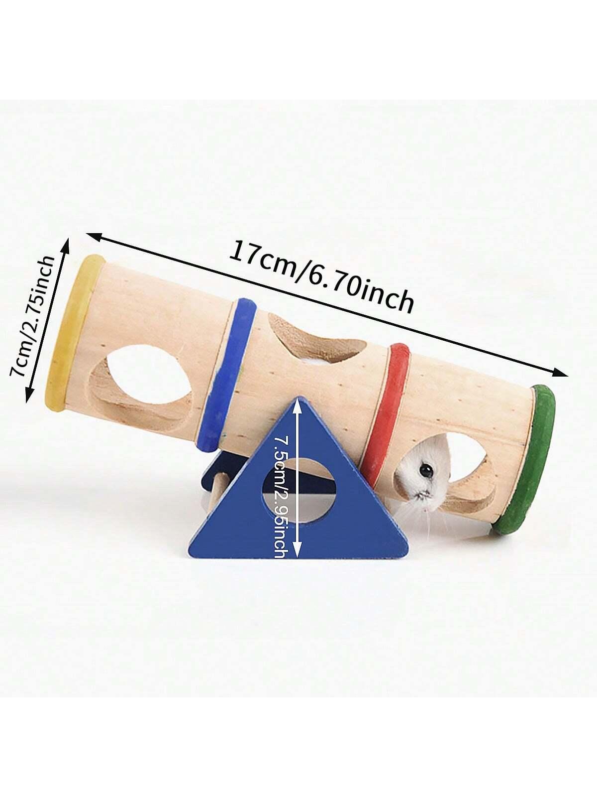 

1pc-Pet toy hamster seesaw wooden squirrel seesaw bucket toy синій