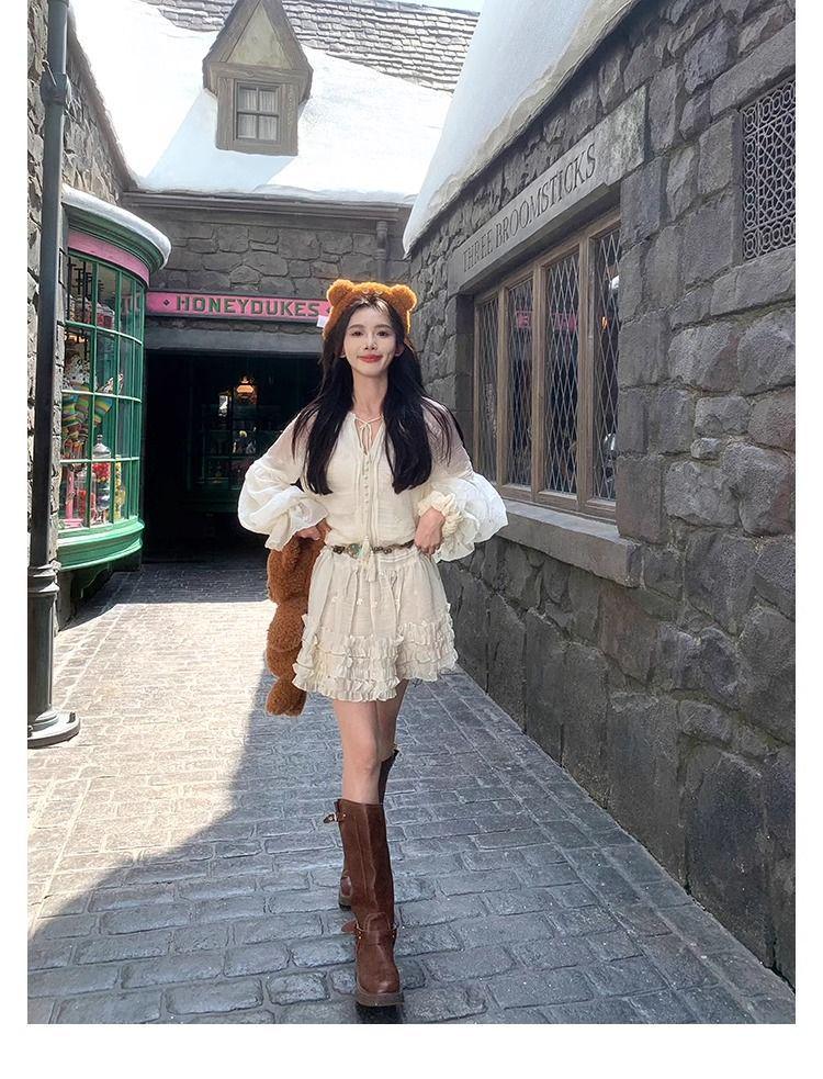 Lantern Sleeve Sweet French Temperament Short Dress, 2026 Spring/Summer Collection