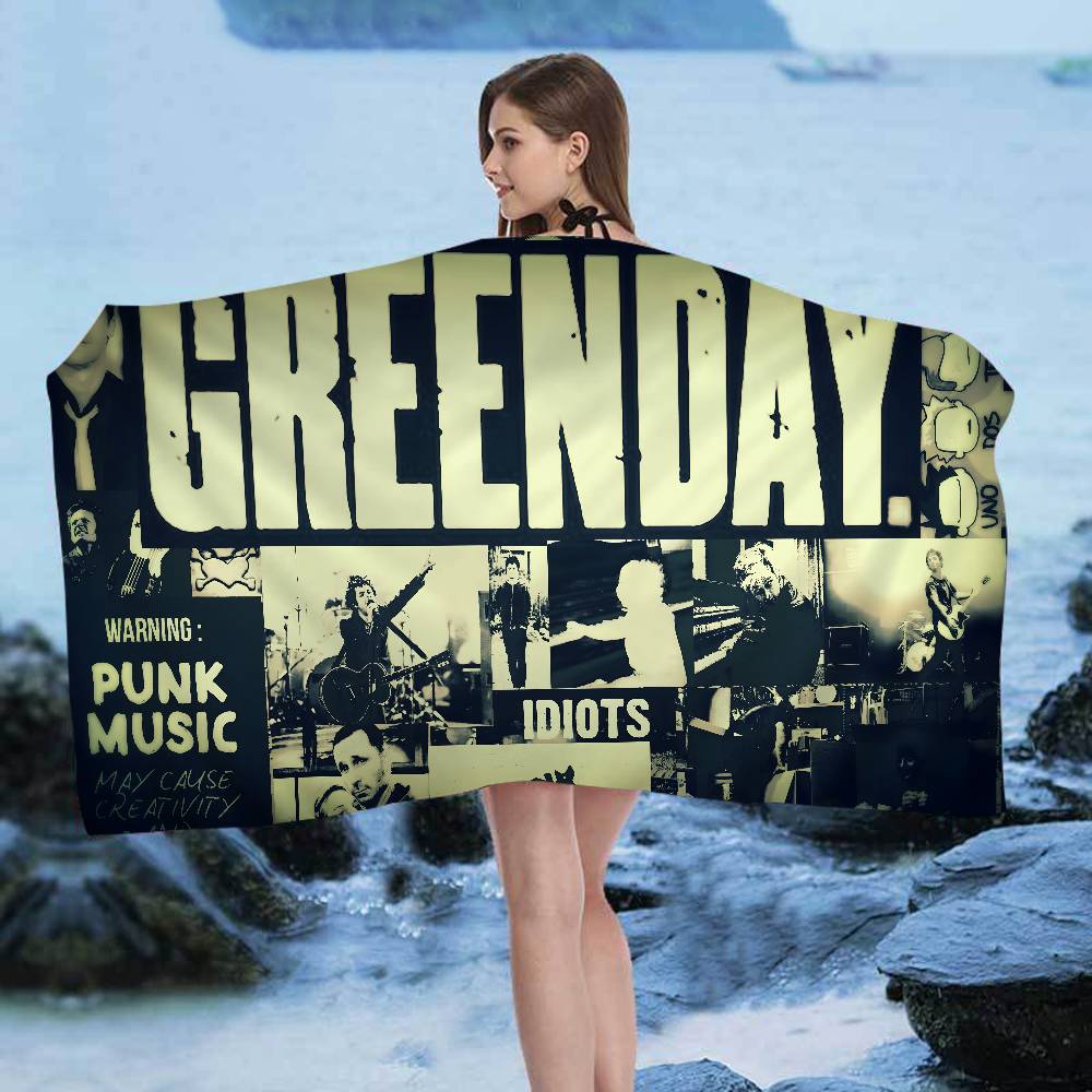 Classic Band G-Green D-Day Microfiber Beach Towel Absorbent Quick Dry Soft Yoga Swimming Resort Mountain Climbing Towel