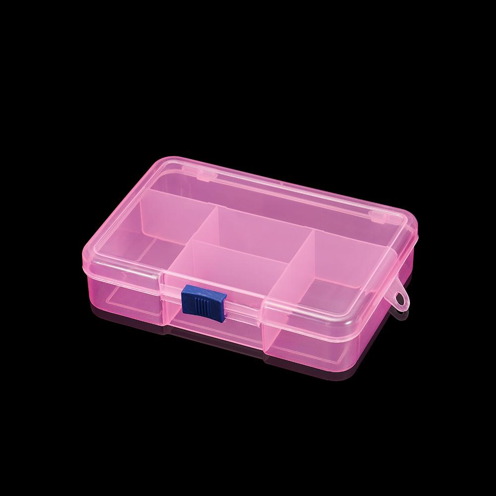 

High Quality 5 Grids Plastic Storage Box Jewelry Display Beads Earring Case Organizer DIY Jewelry Accessories Storage Supplies розовый