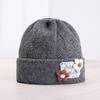Autumn and winter warm ear protection double-layer flanged pullover wool hat female sweet literary lace handmade flower knitted hat