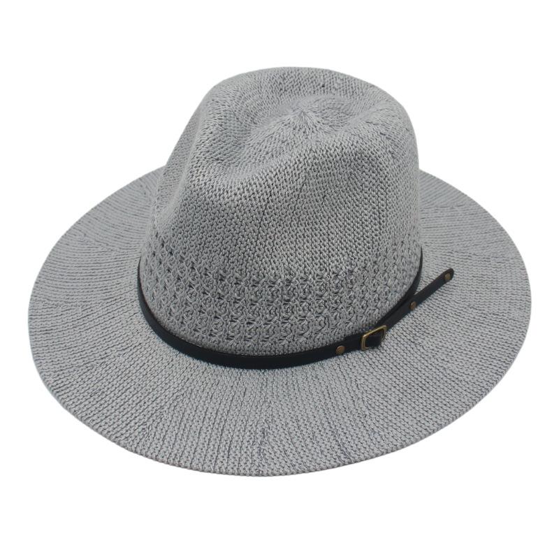 2023 Spring And Summer New Tibetan Top Hat European And American Style Couple Black Belt Woven Jazz Hat Casual Panama Hat