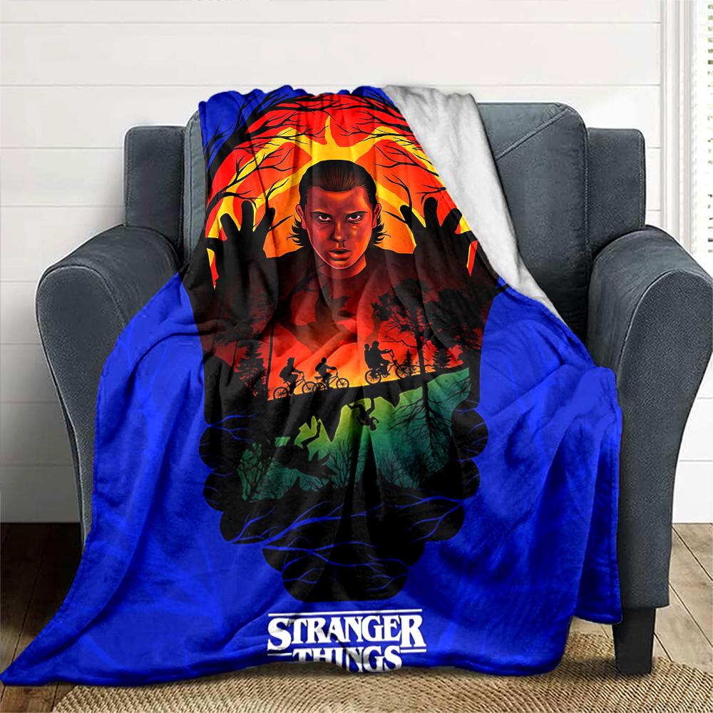 Stranger Things Upside Down Flannel Blanket Super Soft Warm Cozy Blanket For Sofa Bed Office Travel Allseason Home Decor Gift