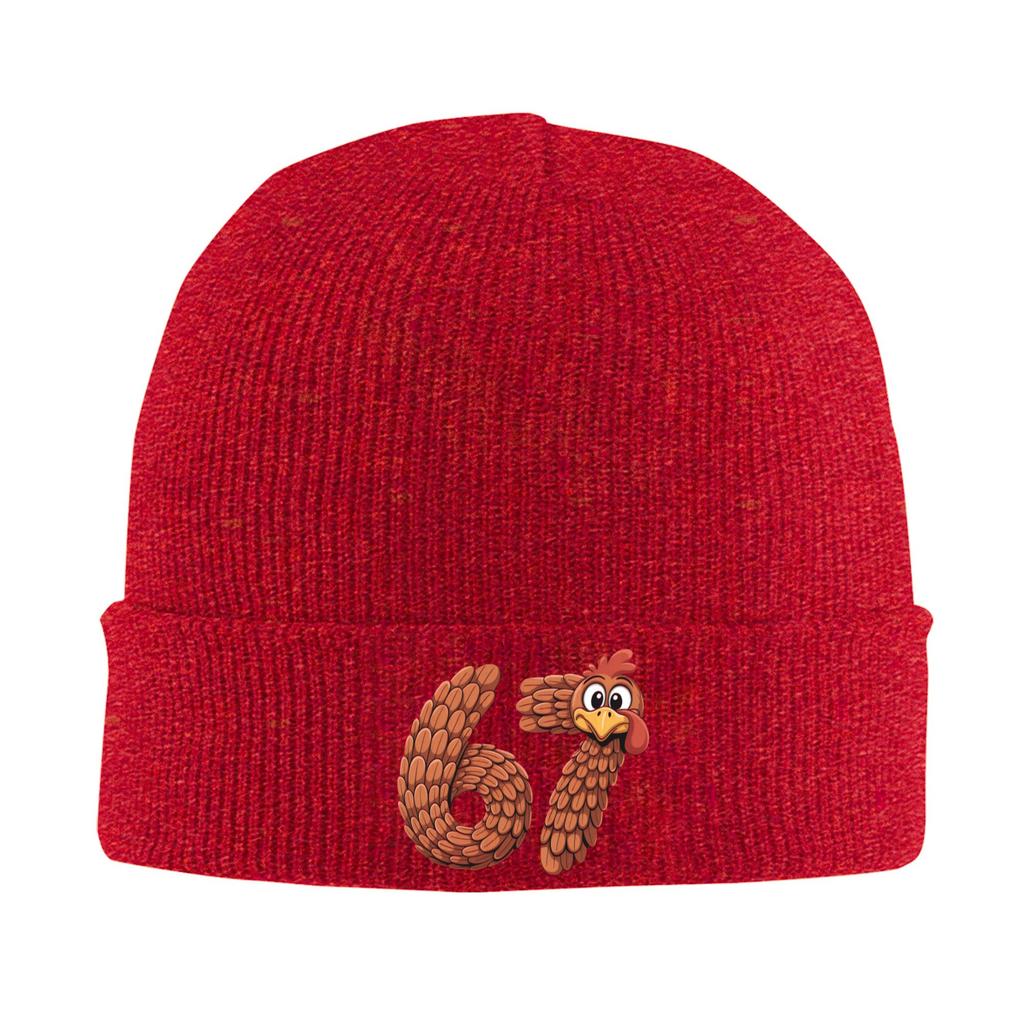 67 Thanksgiving Funny Turkey Thanksgiving 67 Turkey Knit Hat Caps Female Male Outdoor Beanie Hats Spring Warm Soft Bonnet Hats