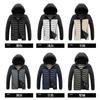 Cotton-padded Men's Winter Contrasting Color Graphene Slim-fit Removable Cap Thickened Hooded Jacket Men's