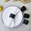 6pcs PU Leather Napkin Rings Elegant Party Table Setting Accessories Dinning Decoration for Home and Restaurant Use
