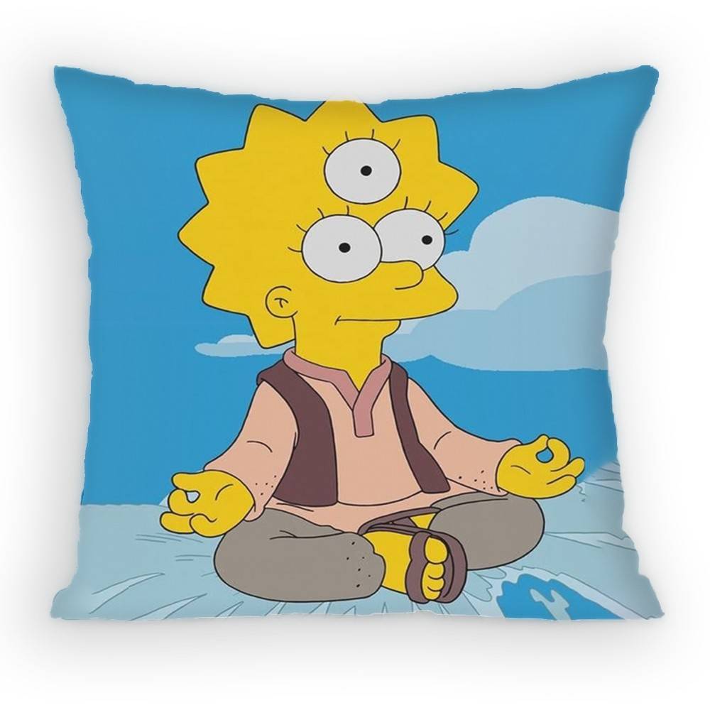 Cartoon The SSimpsons Anime Pillow Case Sofa Living Room Bedroom Headboard Backrest Cushion Square Cushion Nap Time