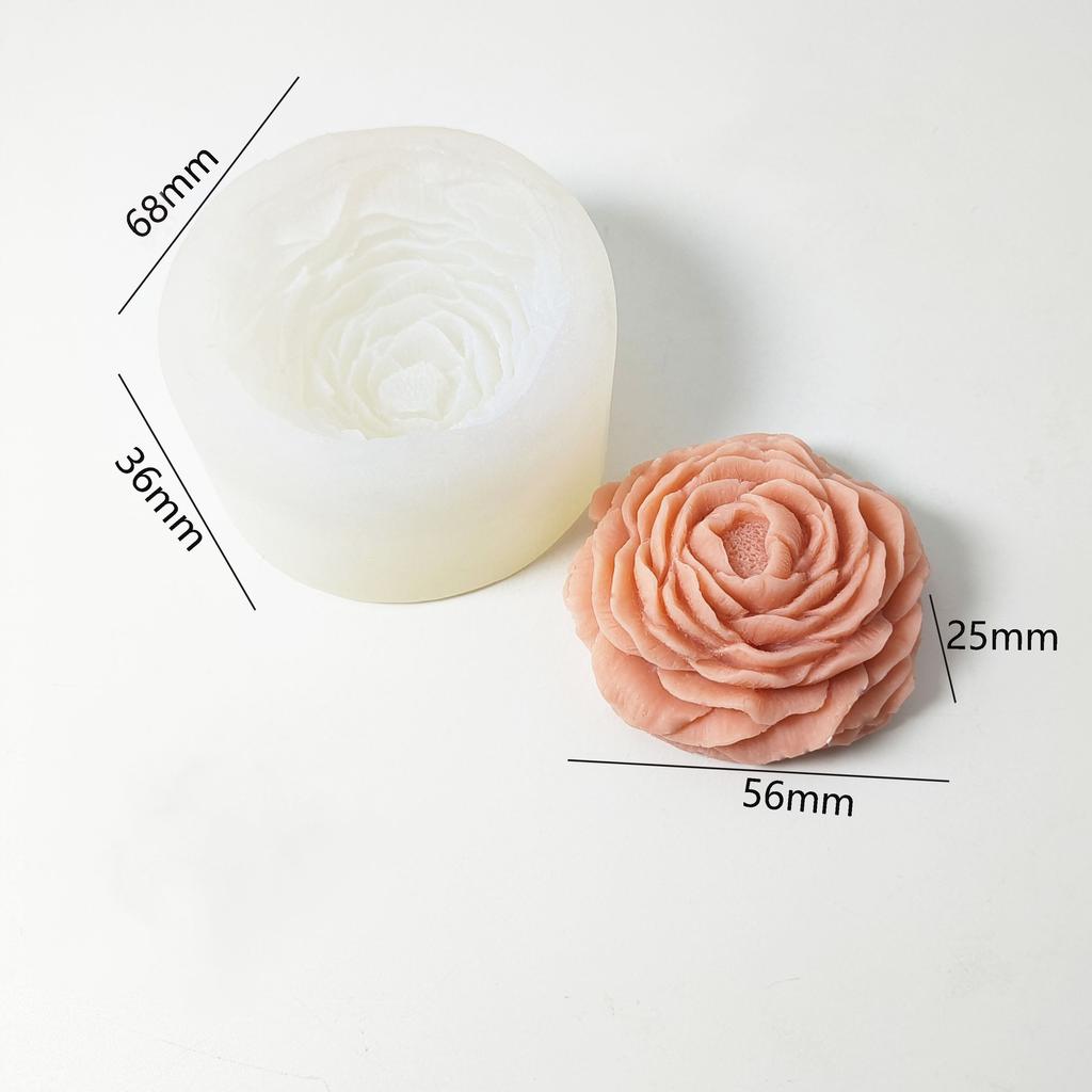 Large Peony Flower Silicone Candle Mold DIY Handmade 3D Rose Candle Soap Plaster Resin Cake Baking Tool Home Decoration Gift