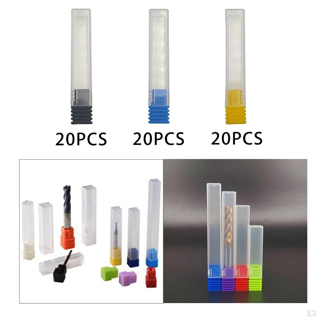 20 Pieces Drill Bit Holder Grinding Head Storage Box Compact Portable Home Salon Use Empty Manicure
