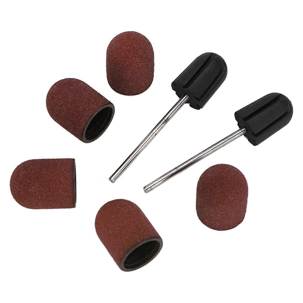 80# Grit Nail Art Sanding Heads Manicure Polishing Grinding Nail Drill Bits Sanding Bands Set