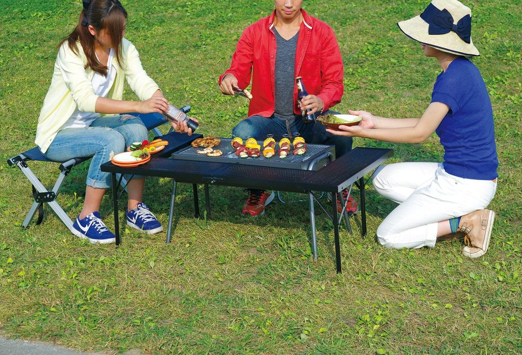 Takeda Corporation Cherry Blossom BBQ Counter Table X [Portable Table, Camping, Picnic, Viewing] (Approx. 114.5 57.5) (BT16-115(BK))