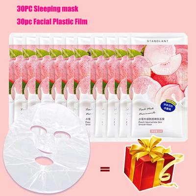 30 יח'\חבילה Moisturizin Mascarilla פנים מסכת לכווץ נקבוביות אפרסק ניאצינמיד שינה מסכת פנים חד פעמית טיפוח עור לשפר חספוס