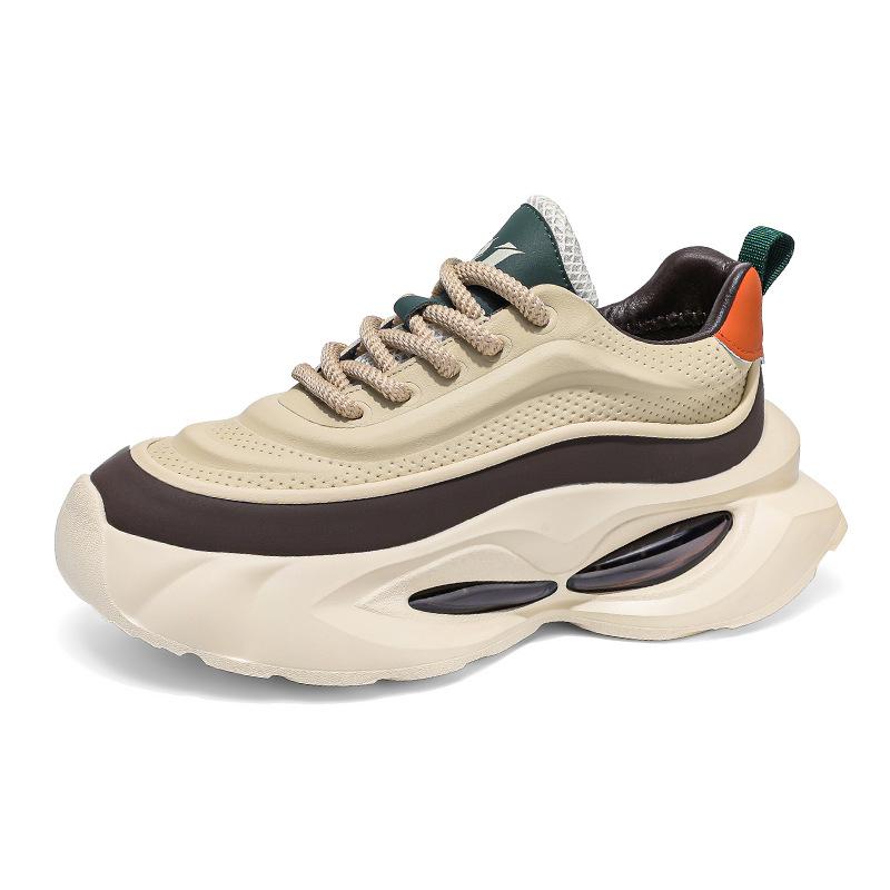 Autumn New Sports Shoes Men's Versatile Breathable Running Shoes Platform-soled Air Cushion Heightening Ins Dad Shoes