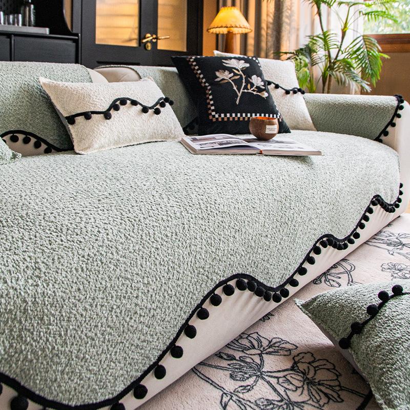 

2025 новый диванная подушка особой формы цельная прямой ряд нескользящая подушка сиденья дивана универсальная на четыре сезона диванное покрывало-полотенце 30 * 50Cm waist pillowcase