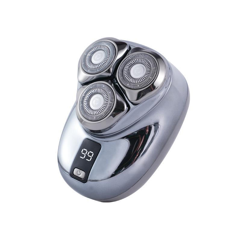 

Бытовая мужская бритва с плавающей ножевой головкой, моющаяся, с цифровым дисплеем, три ножевые головки, ручная мини-электробритва для бороды TX006