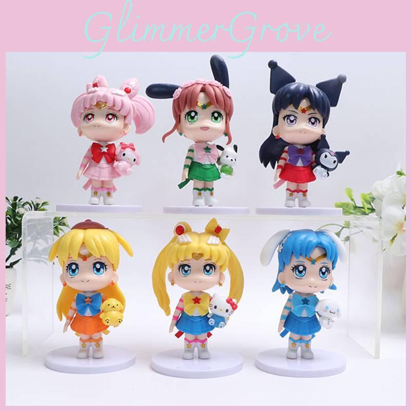 Wunderschön gefertigte PVC-Sailor Moon und Sanrio-Charakterfiguren, perfekt für Sammler und Fans