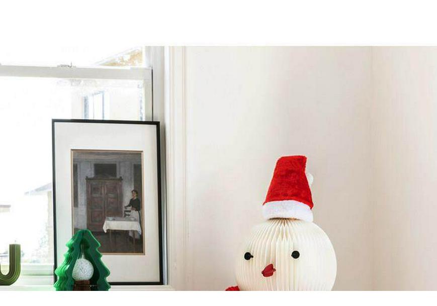 Large Nordic Paper Snowman Ornament for Storefront and Outdoor Christmas Decor