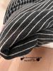 Winter Women's Cozy Korean Long Skirt with Fleece, Striped Color Block, and Comfortable H-Shape Design