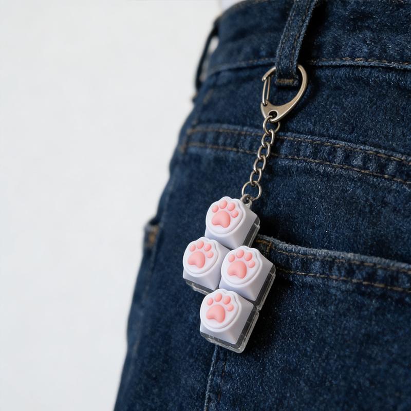 Bread Keycap Stress Relief Clicker Keychain Mechanical Keyboard Button Decompress Fingertip Keyring