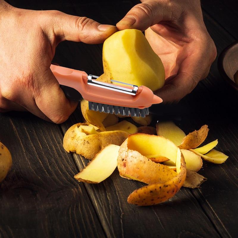 Vegetable Brush Carrot Peeler Flexible Potato Brush Detachable Vegetable Cleaning Brush Robust Vegetable Scrub For Kitchen