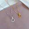Love Ring Exquisite Furnace Real Gold Necklace Women'S Collarbone Chain With Jewelry