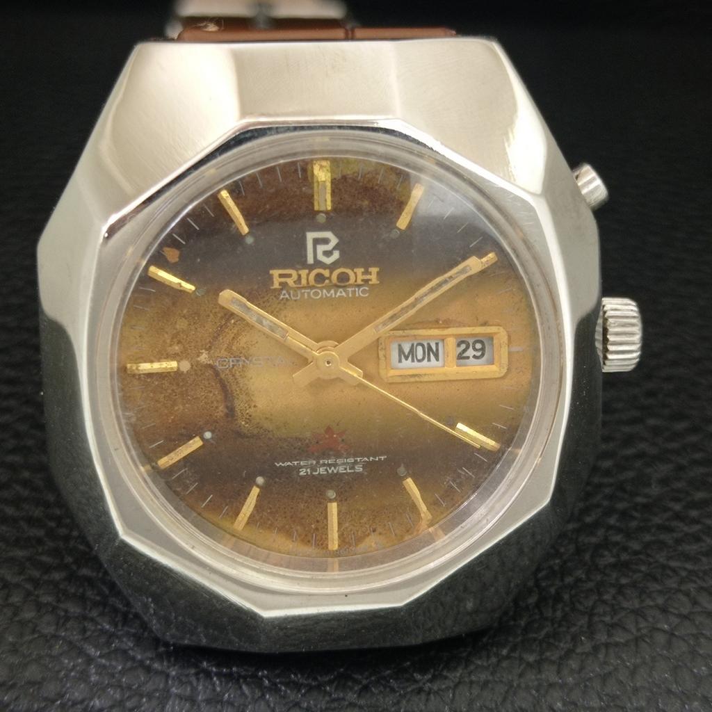AUTOMATIC VINTAGE RICOH R31 JAPAN MENS ORIGINAL DIAL WATCH a704727-1
