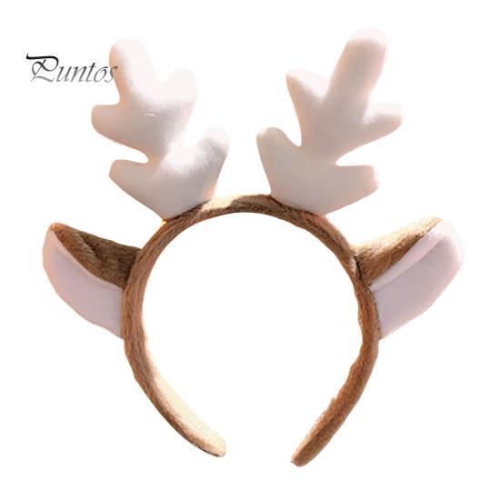 

Рождественская повязка на голову с ушками оленьих рогов, универсальный рождественский аксессуар для волос для взрослых и детей, праздничный костюм белый